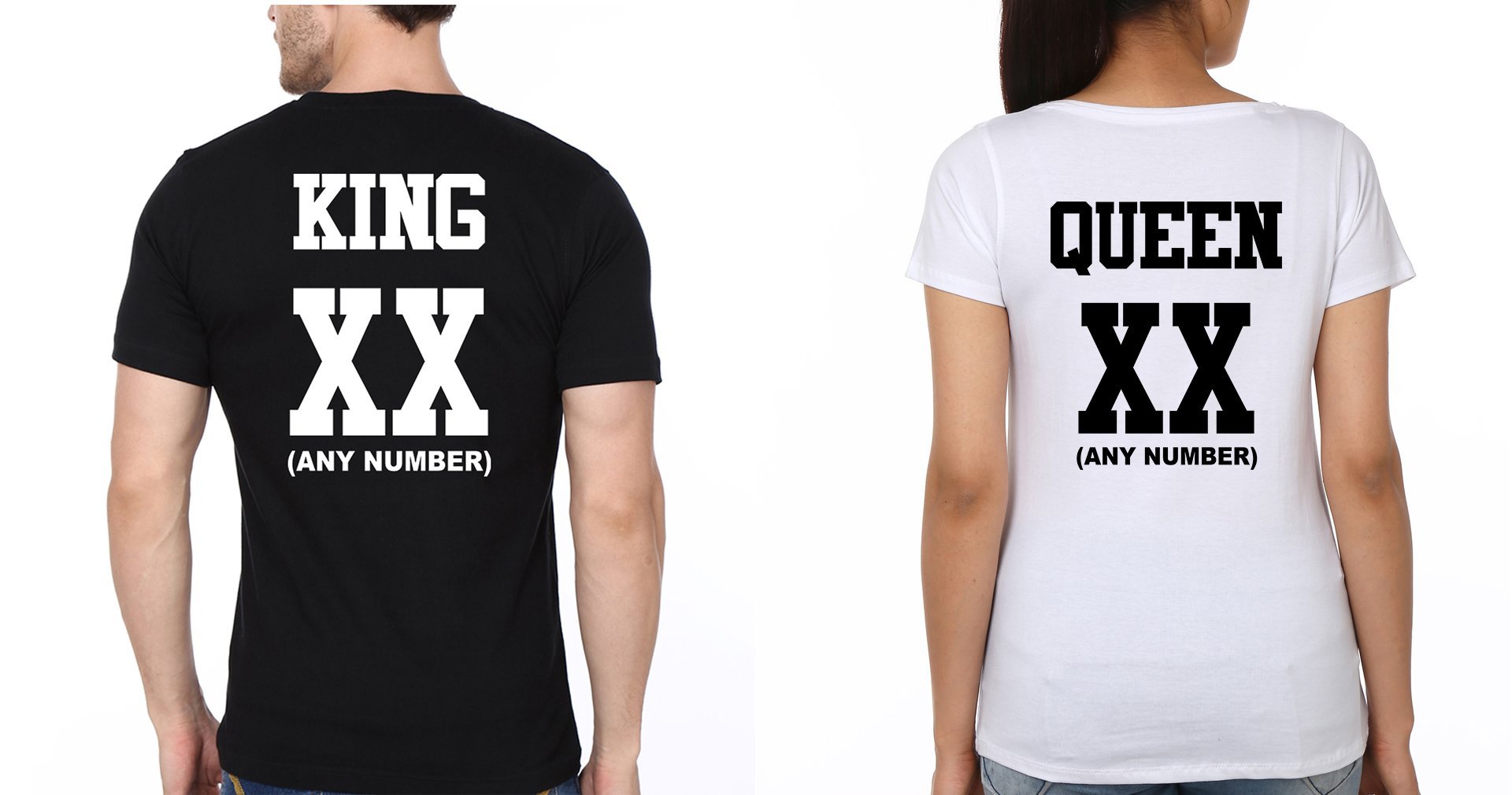 King Queen 01 Couple Half Sleeves T-Shirts -FunkyTees