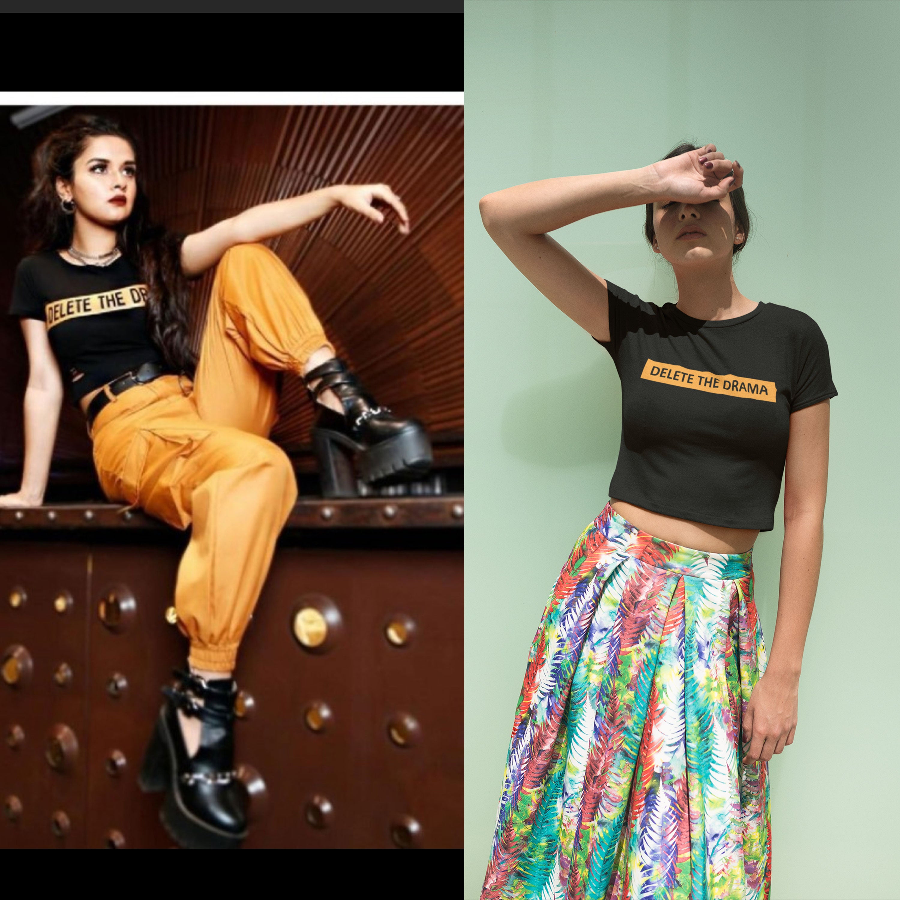 Delete The Drama Avneet Kaur Celebrity Crop Top- FunkyTeesClub