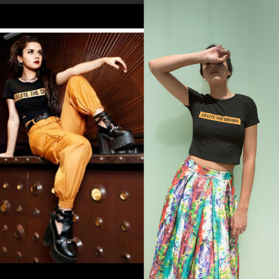 Delete The Drama Avneet Kaur Celebrity Crop Top- FunkyTeesClub