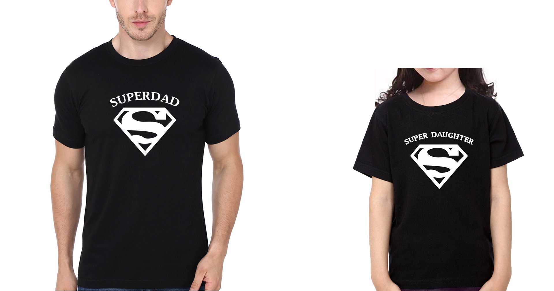 Super Dad Super Daughter Father and Daughter Matching T-Shirt- FunkyTeesClub