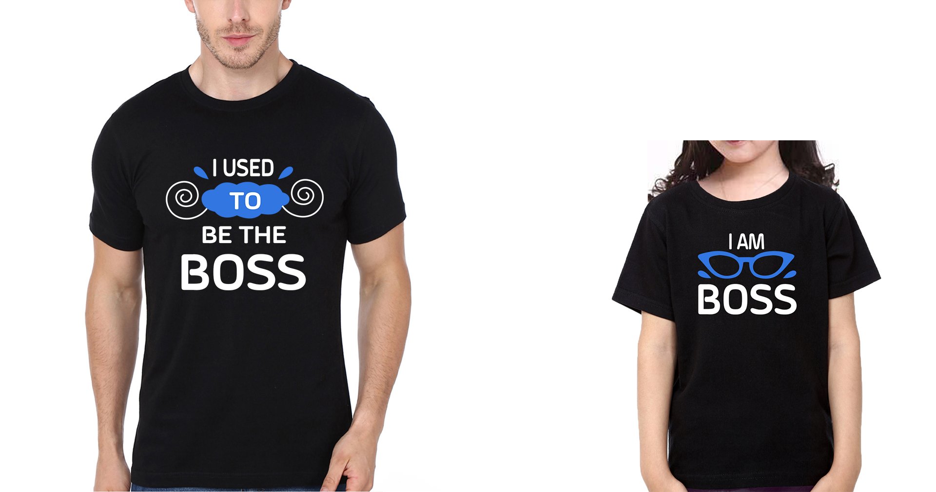 I Used To Be Boss & I Am Boss Father and Daughter Matching T-Shirt- FunkyTeesClub