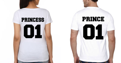 Prince Princess Couple Half Sleeves T-Shirts -FunkyTees