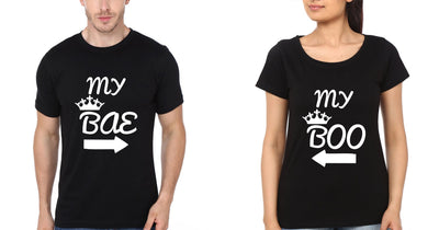 My BAE My Boo Couple Half Sleeves T-Shirts -FunkyTees