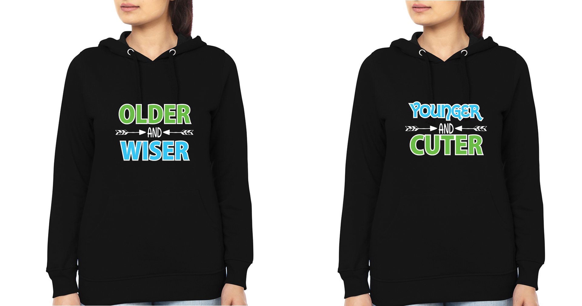 Older & Younger Sister Sister Hoodies-FunkyTees