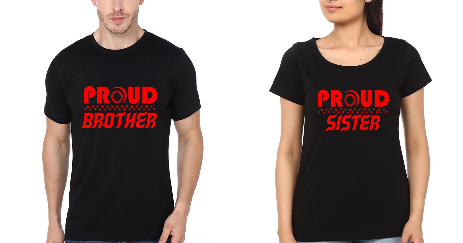 Proud Brother Prother Sister Brother-Sister Half Sleeves T-Shirts -FunkyTees