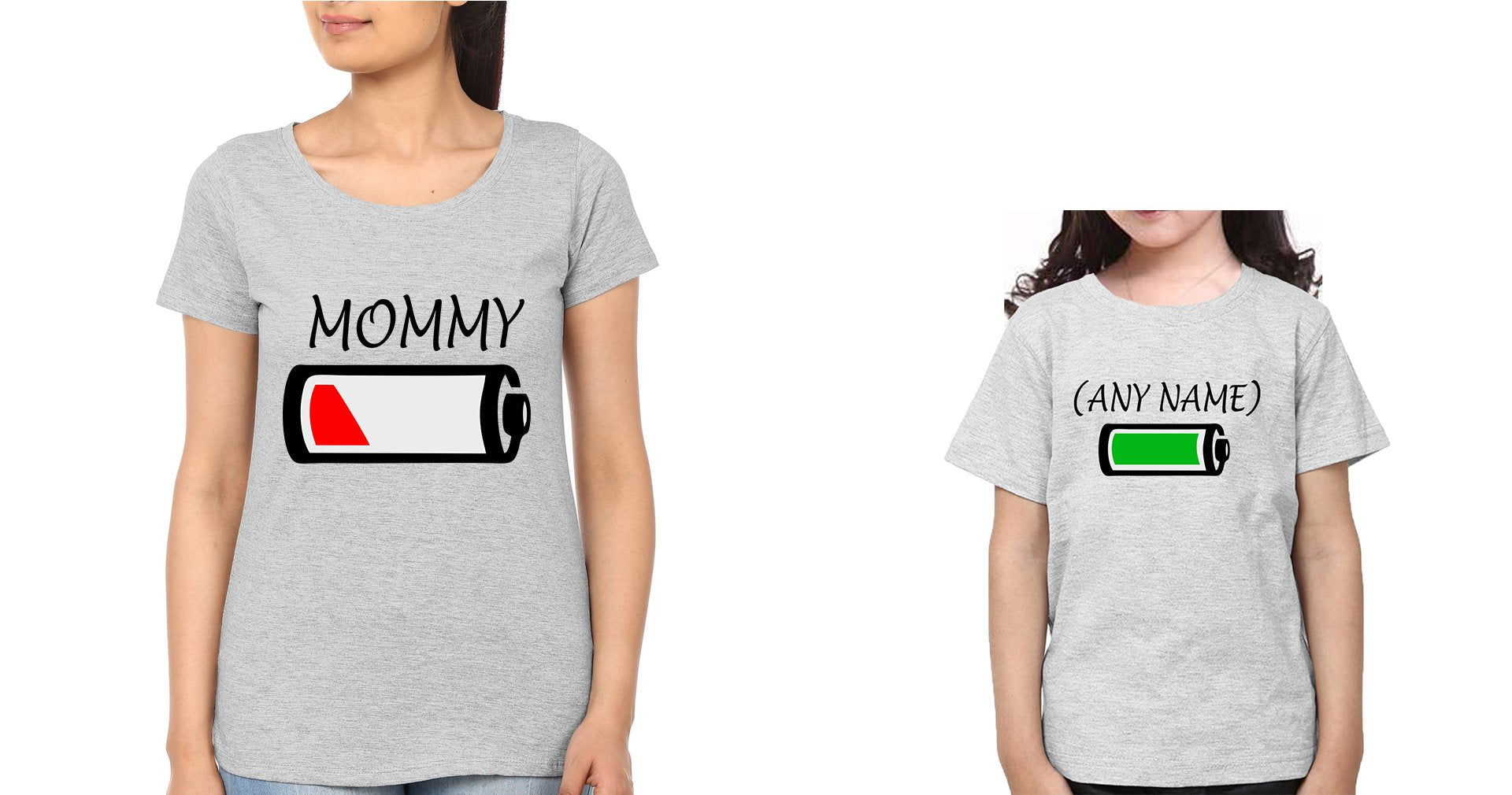 Mommy & Any Name Mother and Daughter Matching T-Shirt- FunkyTeesClub
