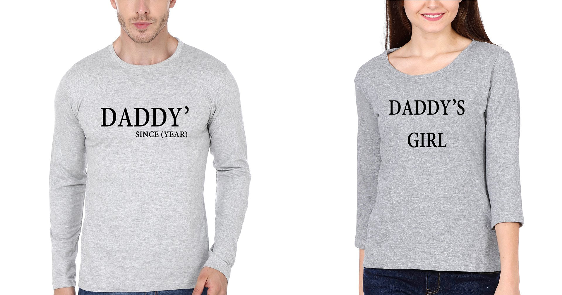 Daddy Since Father and Daughter Matching Full Sleeves T-Shirt- FunkyTeesClub