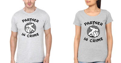 Partner in Crime Couple Half Sleeves T-Shirts -FunkyTees