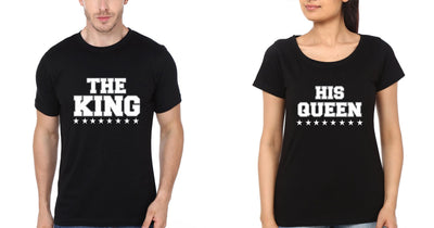 The King His Queen Couple Half Sleeves T-Shirts -FunkyTees
