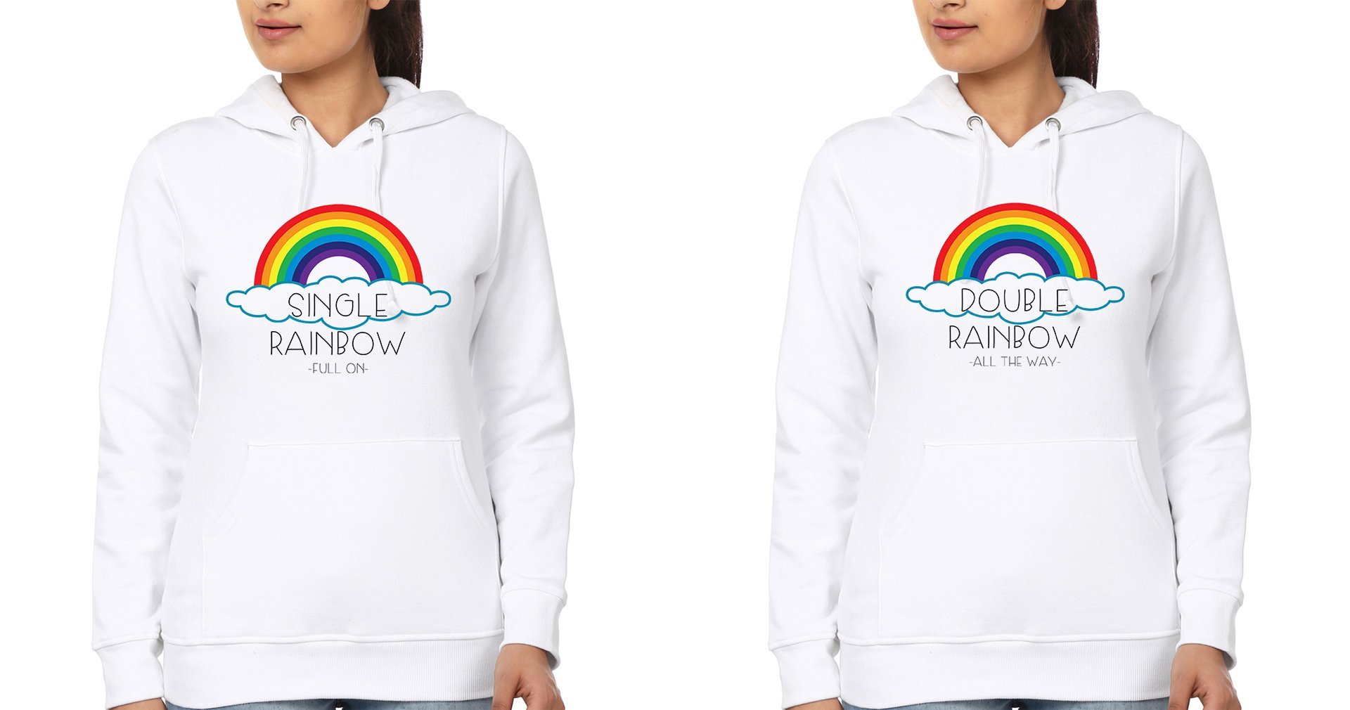 Rainbow BFF Hoodies-FunkyTees