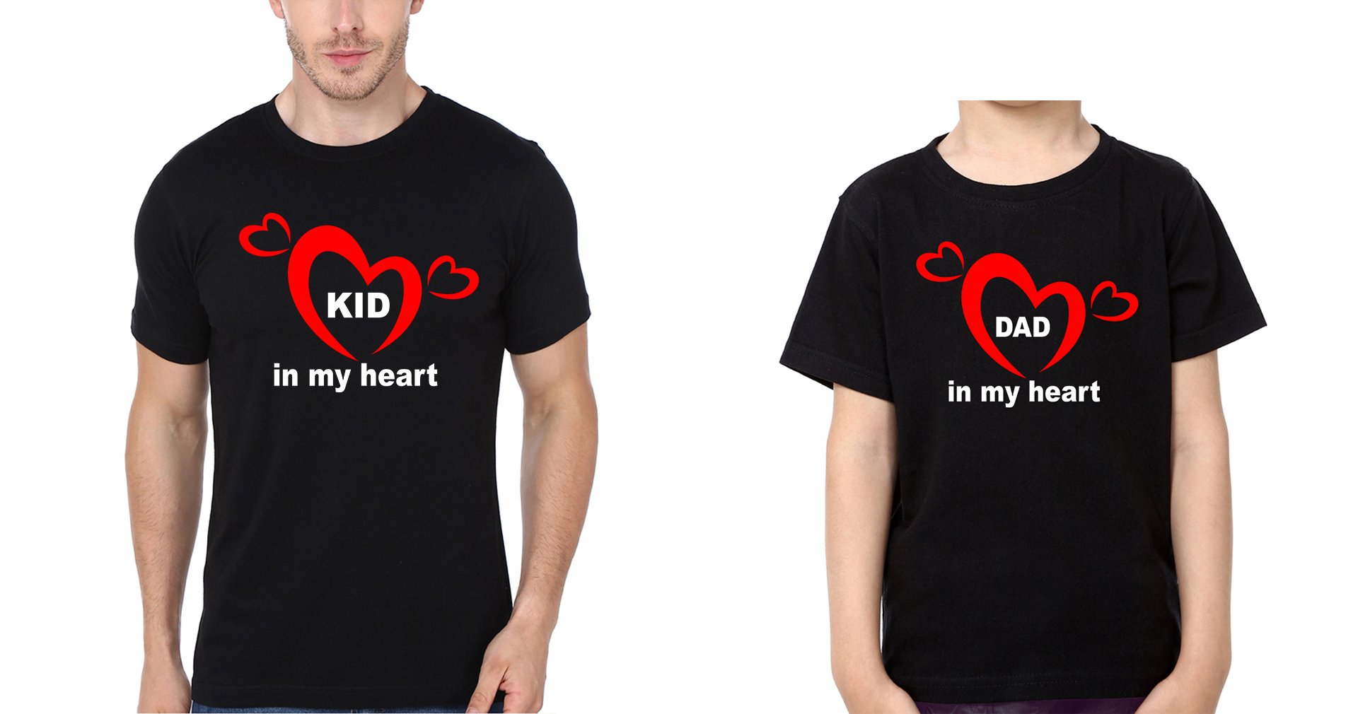 Dad In My Heart Kid In My Heart Father and Son Matching T-Shirt- FunkyTeesClub