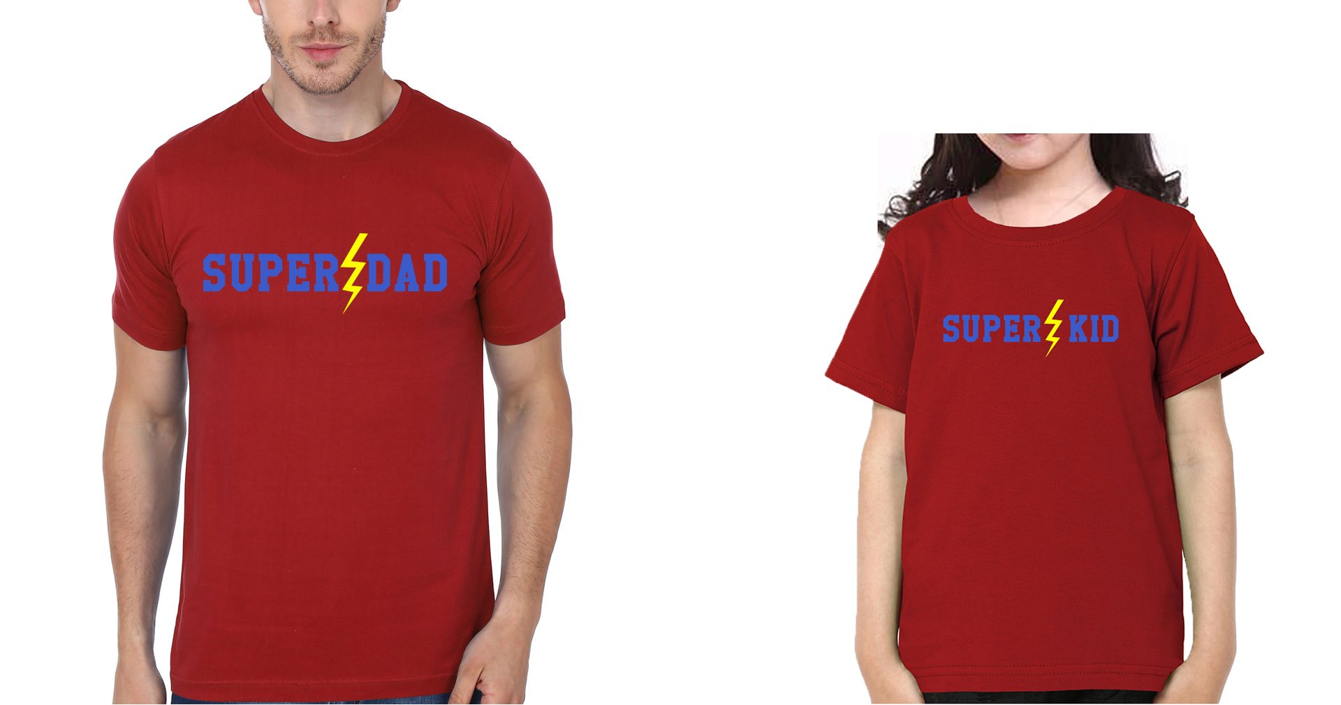 Super Dad Super Kid Father and Daughter Matching T-Shirt- FunkyTeesClub