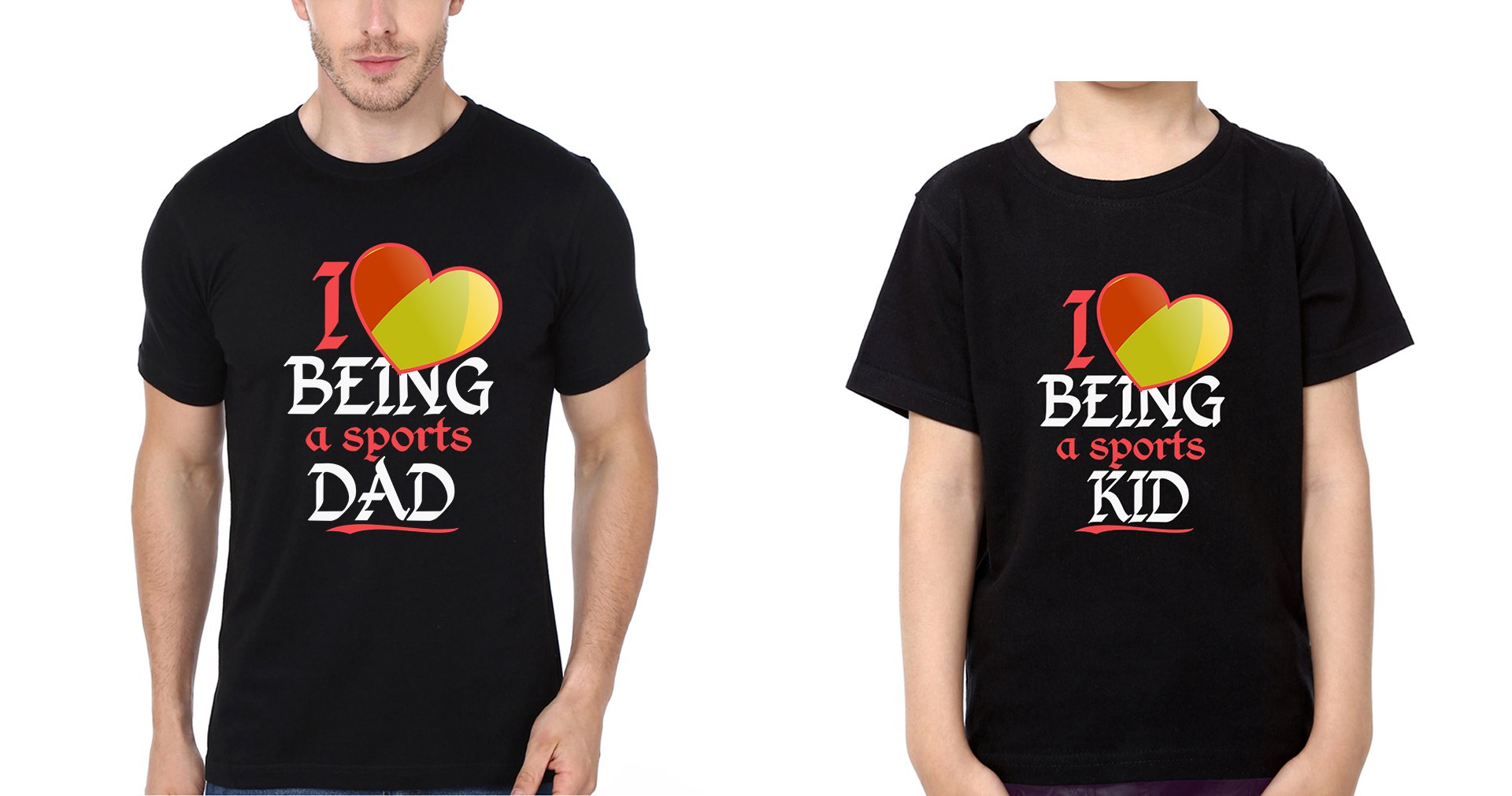 I Love Being A Sports Dad I Love Being A Sports Kid Father and Son Matching T-Shirt- FunkyTeesClub