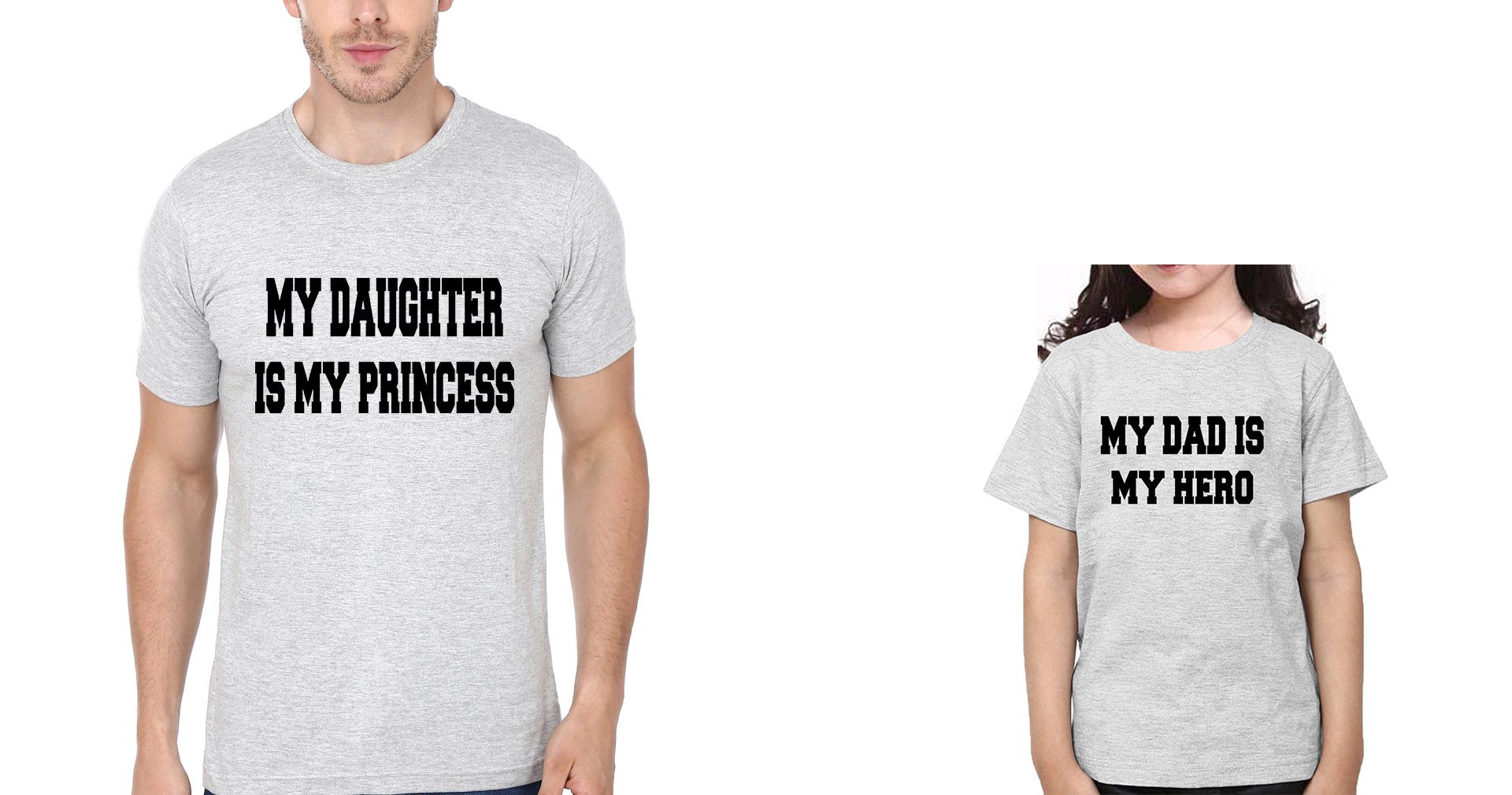 My Dad Is My hero & My Daughter Is My princess Father and Daughter Matching T-Shirt- FunkyTeesClub