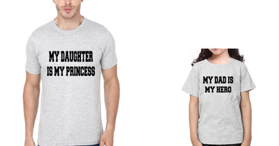 My Dad Is My hero & My Daughter Is My princess Father and Daughter Matching T-Shirt- FunkyTeesClub