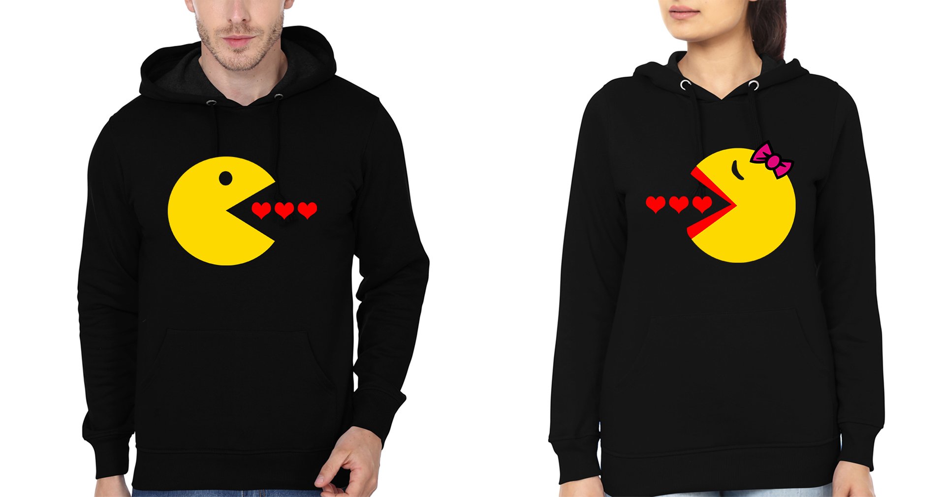 Pacman Couple Hoodie-FunkyTees