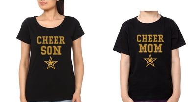 Cheer Mom Cheer Son Mother and Son Matching T-Shirt- FunkyTeesClub