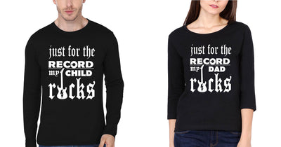 Dad Child Rocks Father and Daughter Matching Full Sleeves T-Shirt- FunkyTeesClub
