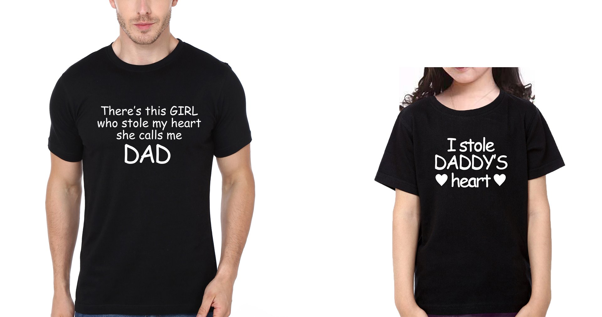 I Stole Daddy Heart Father and Daughter Matching T-Shirt- FunkyTeesClub