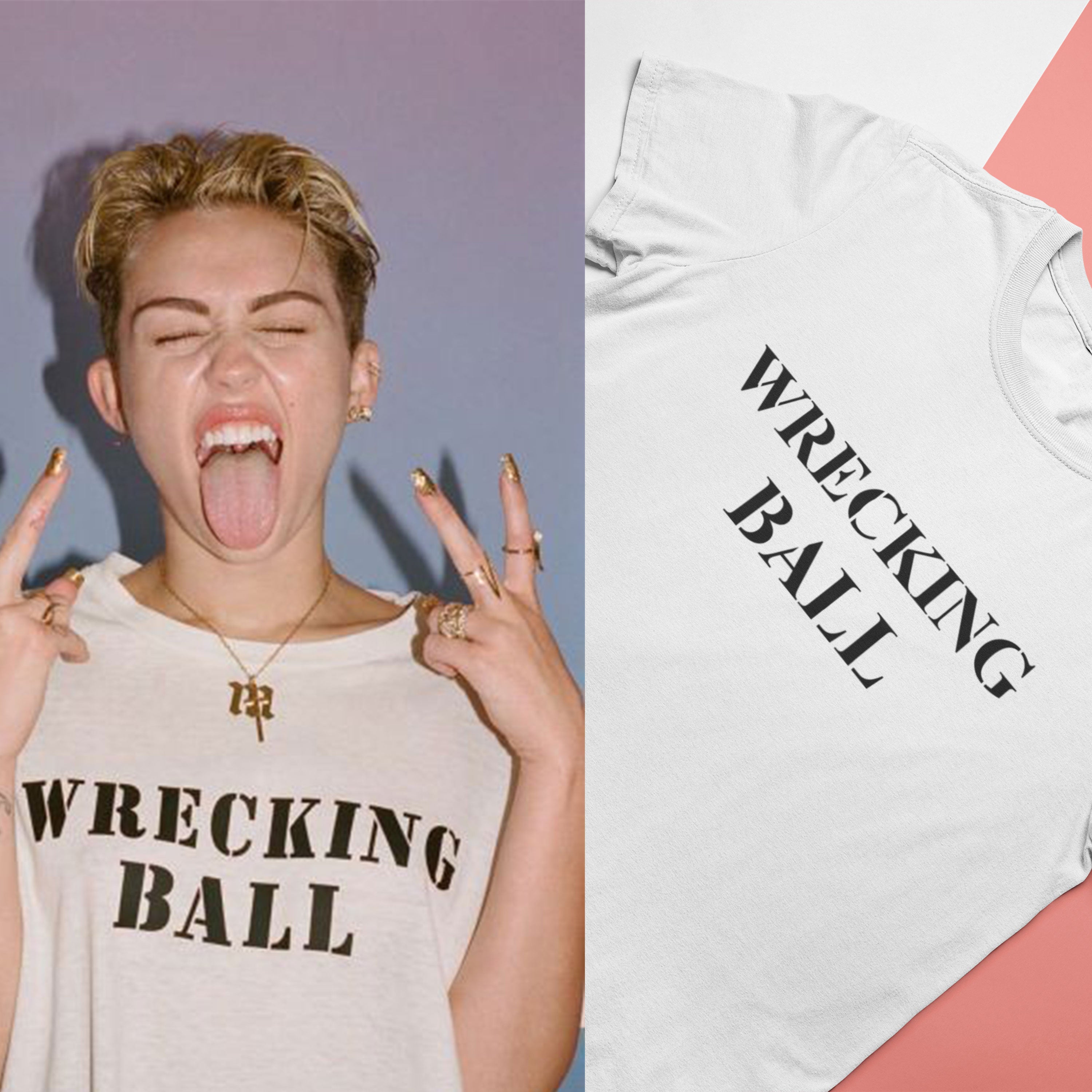 Wrecking Ball Miley Cyrus Celebrity T-shirt- FunkyTeesClub