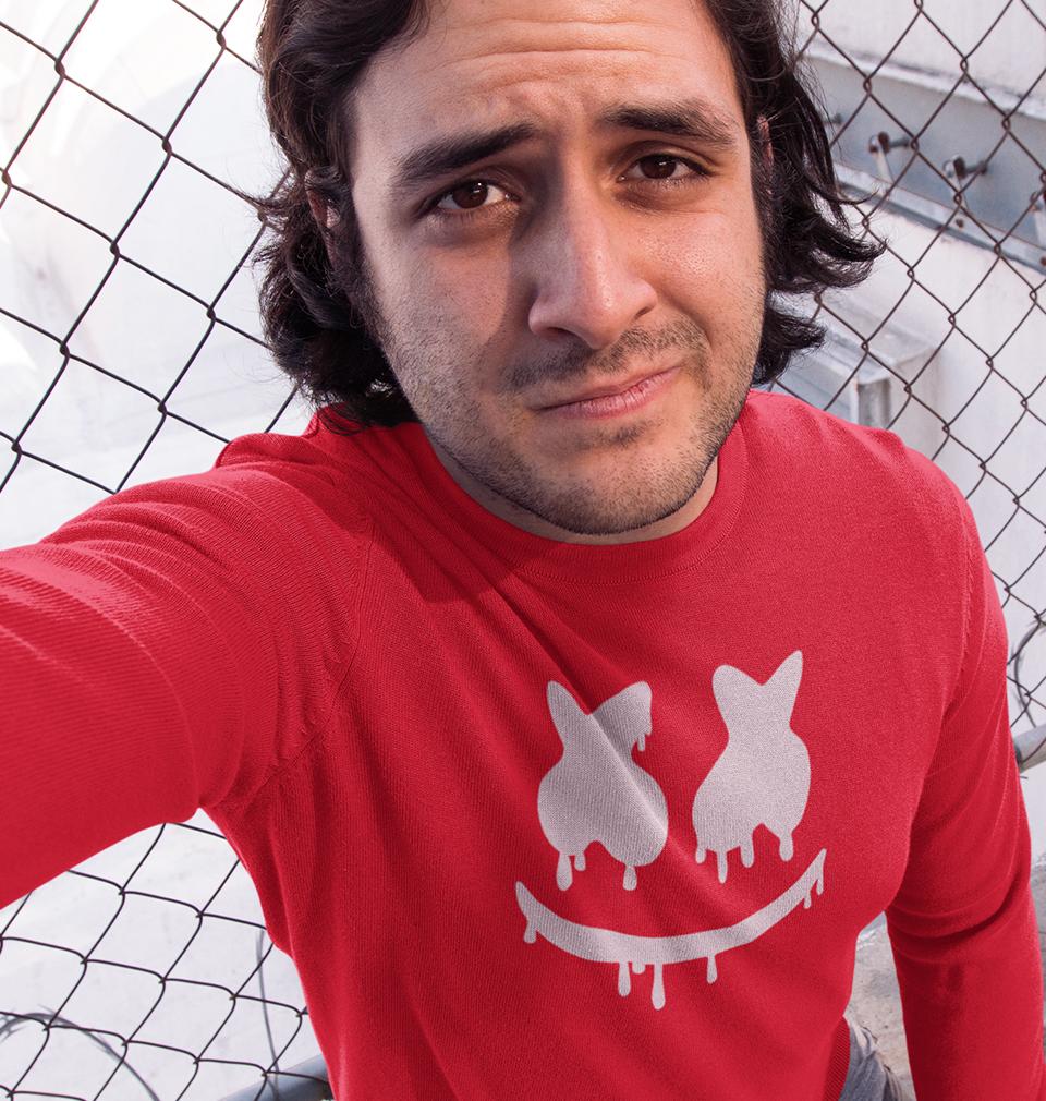 Marshmello Full Sleeves T-Shirt For Men-FunkyTeesClub