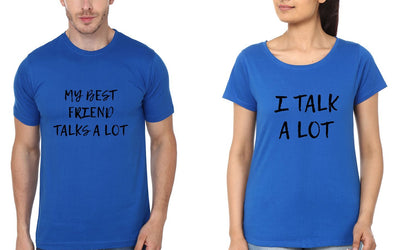 My Best Friend Talks A Lot BFF Half Sleeves T-Shirts-FunkyTees