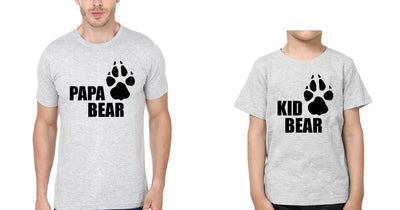 Papa Bear Kid Bear Father and Son Matching T-Shirt- FunkyTeesClub