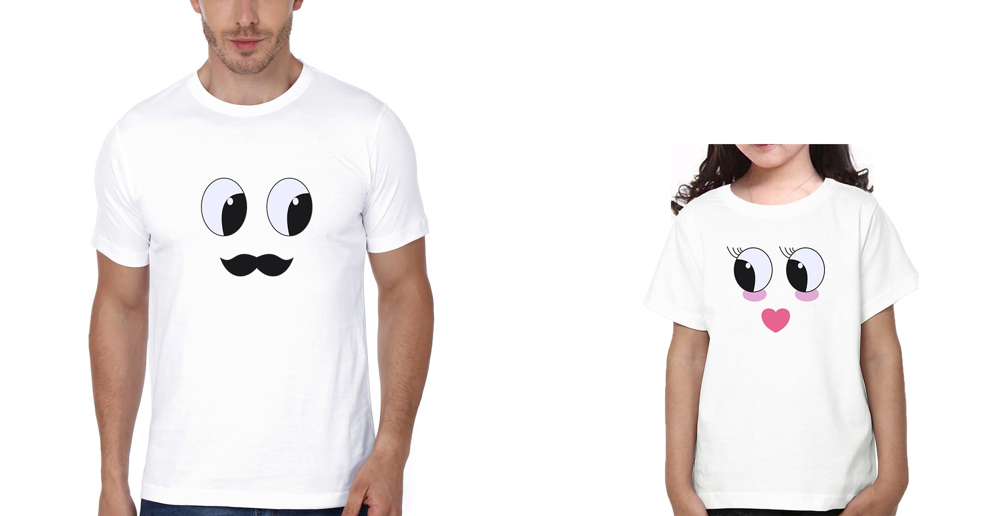 Eyes Lips Father and Daughter Matching T-Shirt- FunkyTeesClub