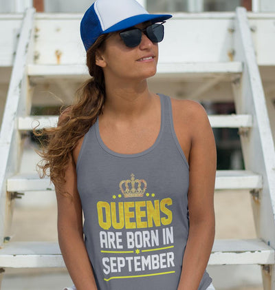 Queens Are Born In September Women Tank Top-FunkyTeesClub