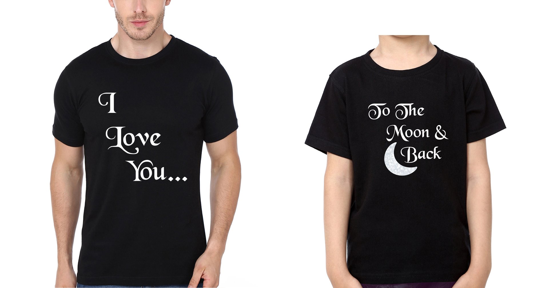 I Love You To The Moon &  Back Father and Son Matching T-Shirt- FunkyTeesClub