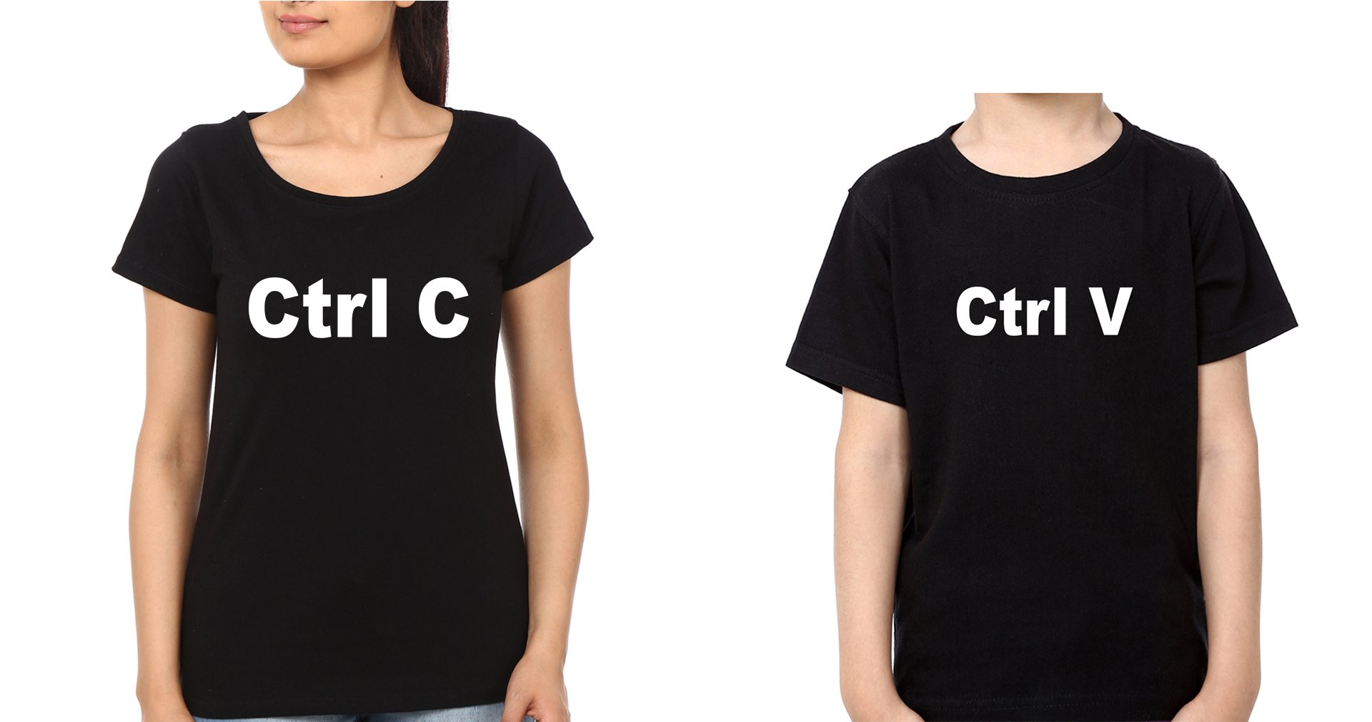 CTRL C CTRL V Mother and Son Matching T-Shirt- FunkyTeesClub