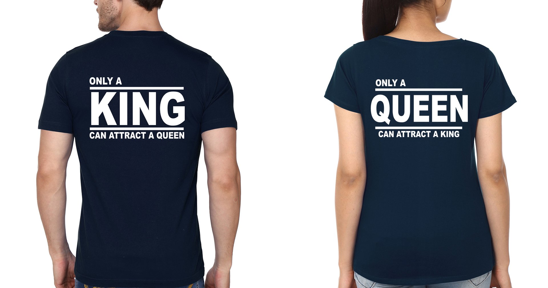 Only King Only Queen Couple Half Sleeves T-Shirts -FunkyTees