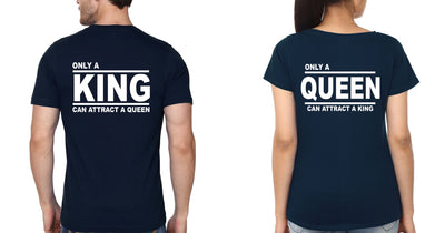 Only King Only Queen Couple Half Sleeves T-Shirts -FunkyTees
