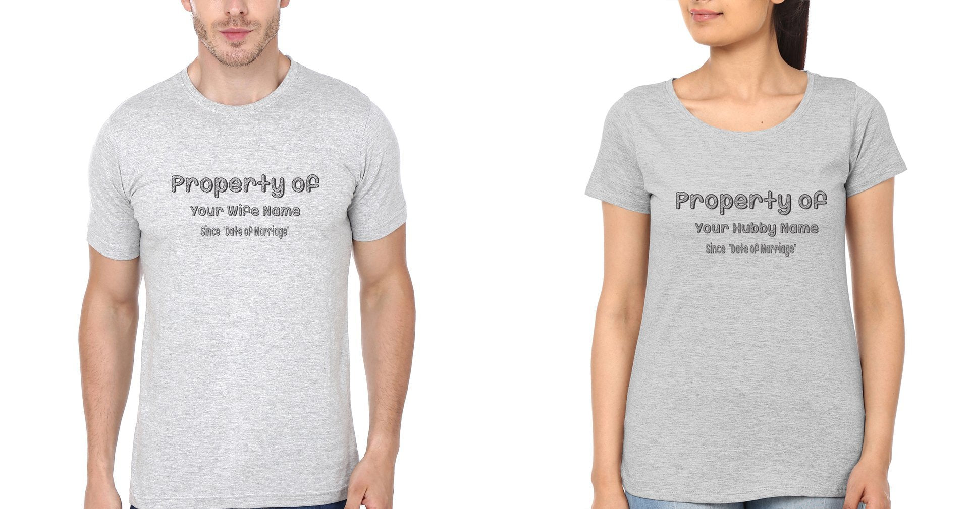 Property of Couple Half Sleeves T-Shirts -FunkyTees