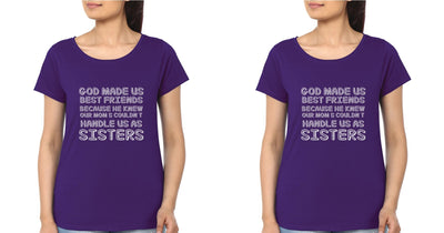 God Made Us Best Friends BFF Half Sleeves T-Shirts-FunkyTees