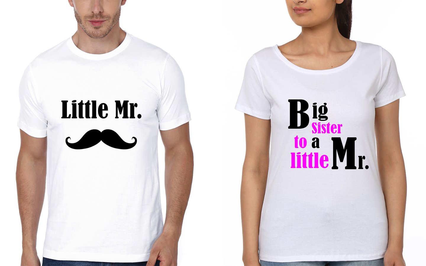 Little Mr Brother-Sister Half Sleeves T-Shirts -FunkyTees