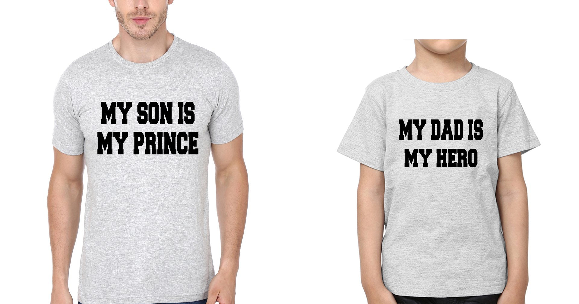My Dad Is My hero & My Son Is My Prince Father and Son Matching T-Shirt- FunkyTeesClub