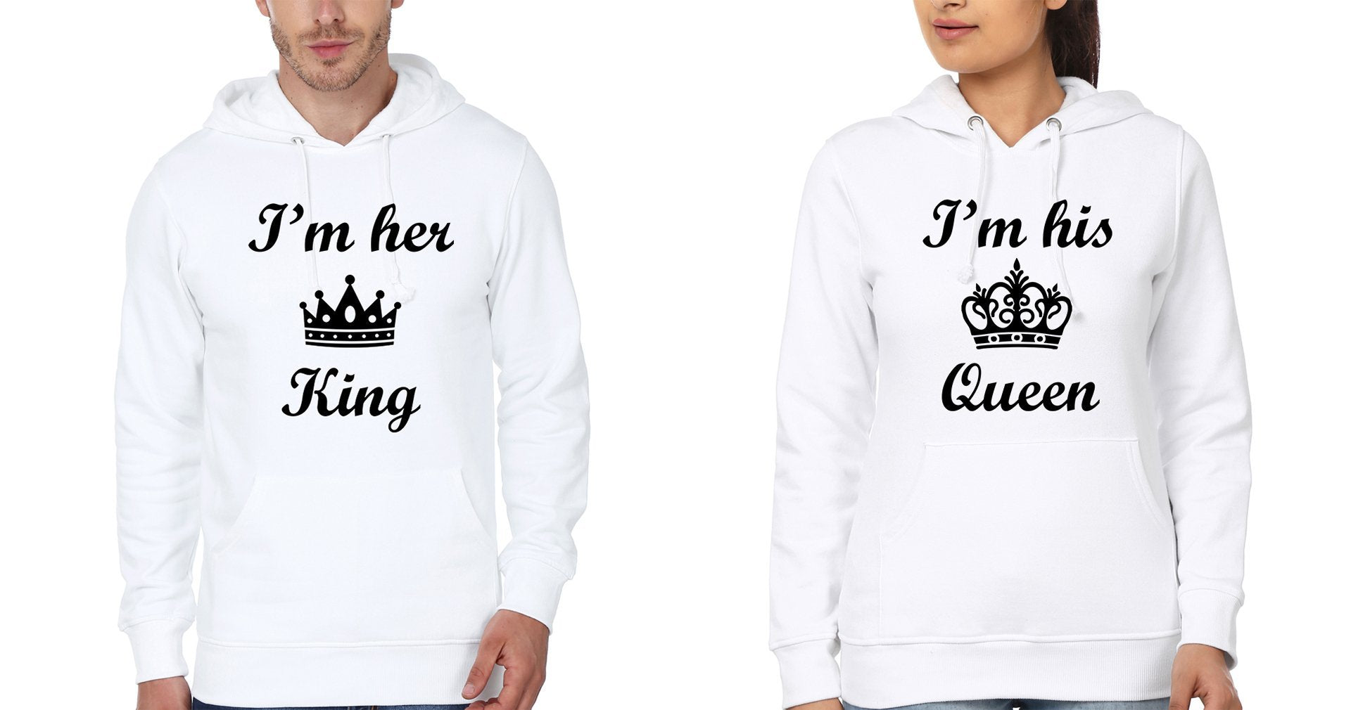 I'm Her King I'm His Queen Couple Hoodie-FunkyTees
