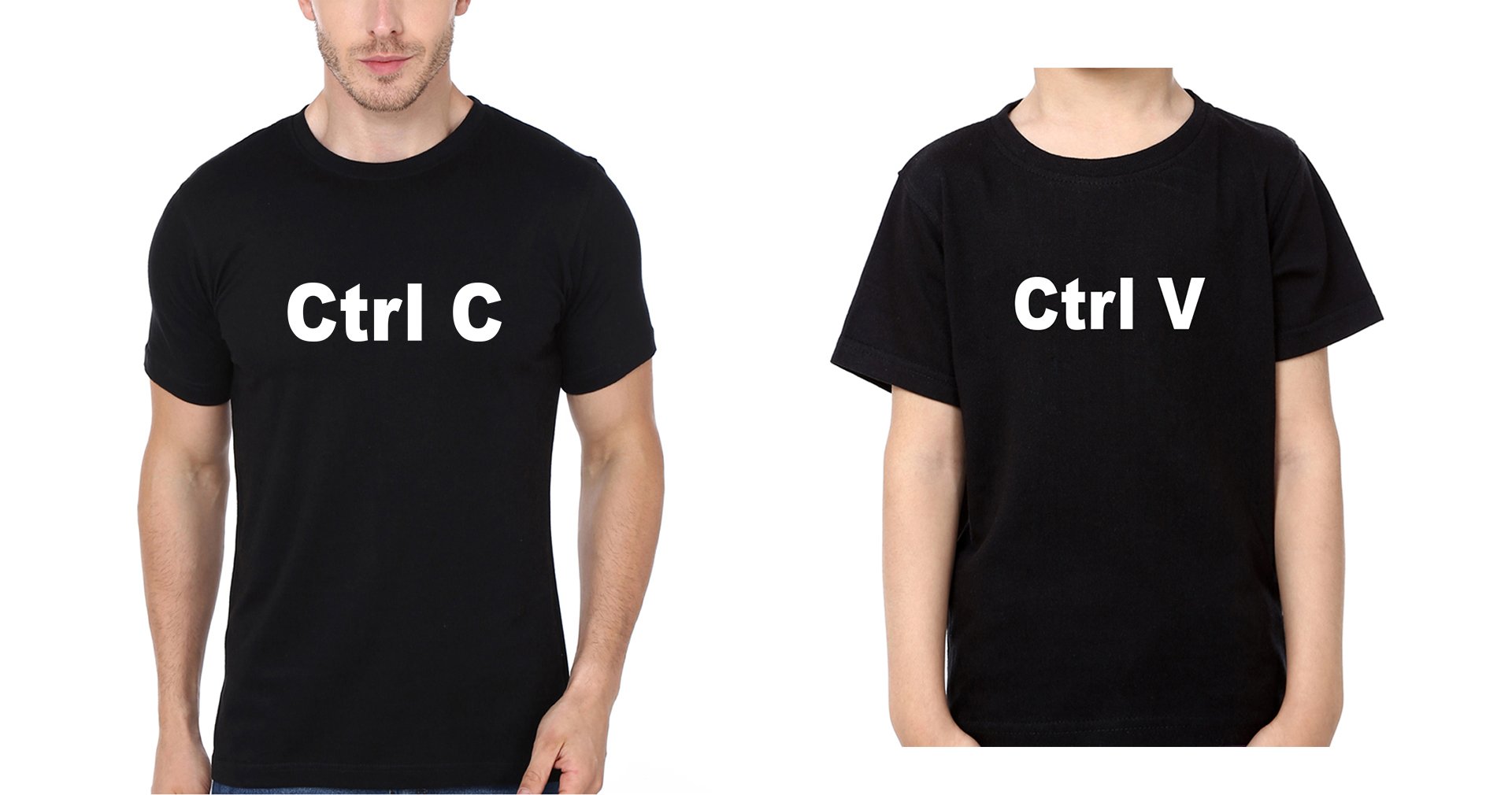 Ctrl C  Ctrl V Father and Son Matching T-Shirt- FunkyTeesClub