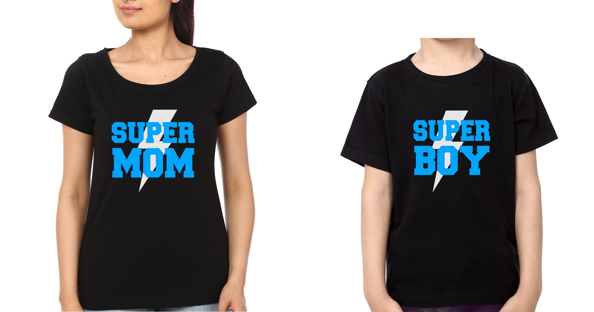 SuperMom SuperBoy Mother and Son Matching T-Shirt- FunkyTeesClub
