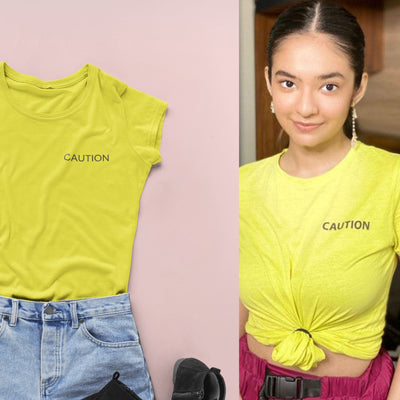 Caution Anushka Sen Celebrity T-shirt- FunkyTeesClub