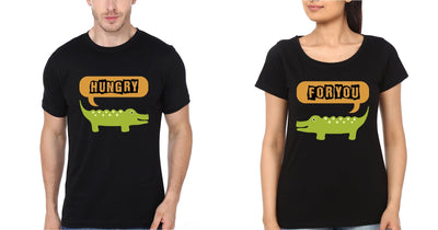 Hungry For You Couple Half Sleeves T-Shirts -FunkyTees