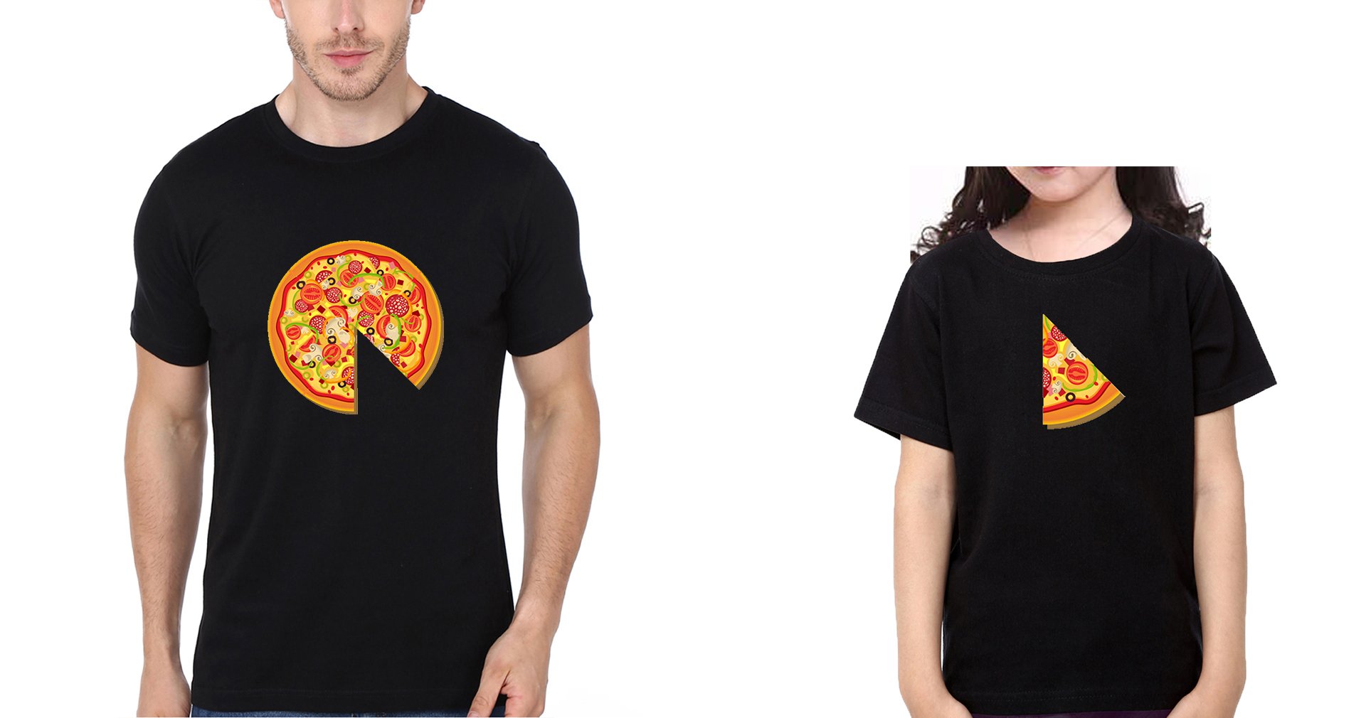 Pizza Father and Daughter Matching T-Shirt- FunkyTeesClub