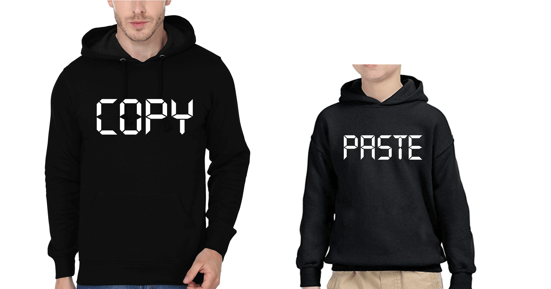 Copy Paste Father and Son Matching Hoodies- FunkyTeesClub