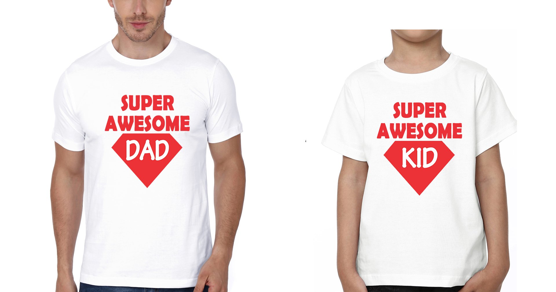 Super Awesome Kid Super Awesome Dad Father and Son Matching T-Shirt- FunkyTeesClub