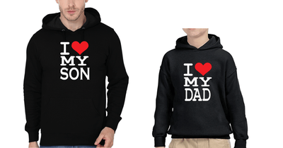 I Love My Son I Love My Dad Father and Son Matching Hoodies- FunkyTeesClub
