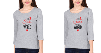 No. 1 Sister Sister Full Sleeves T-Shirts -FunkyTees