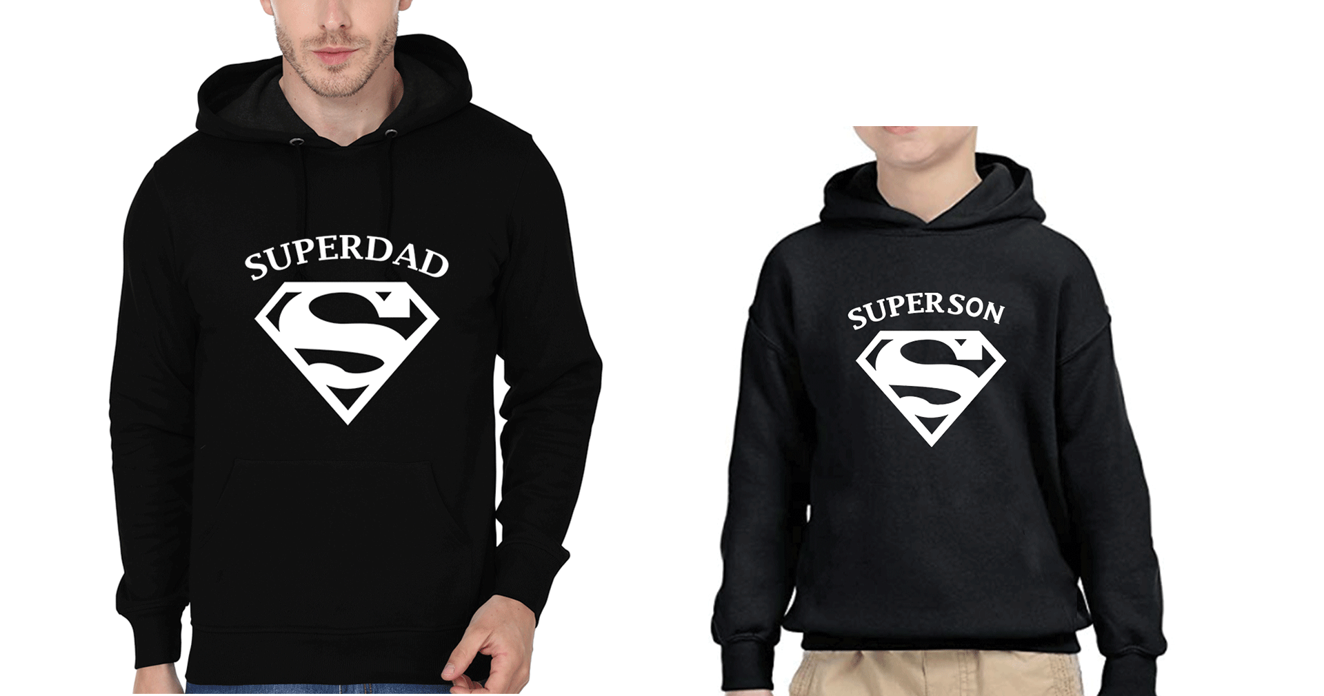 Super Son Super Dad Father and Son Matching Hoodies- FunkyTeesClub