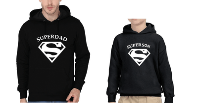 Super Son Super Dad Father and Son Matching Hoodies- FunkyTeesClub