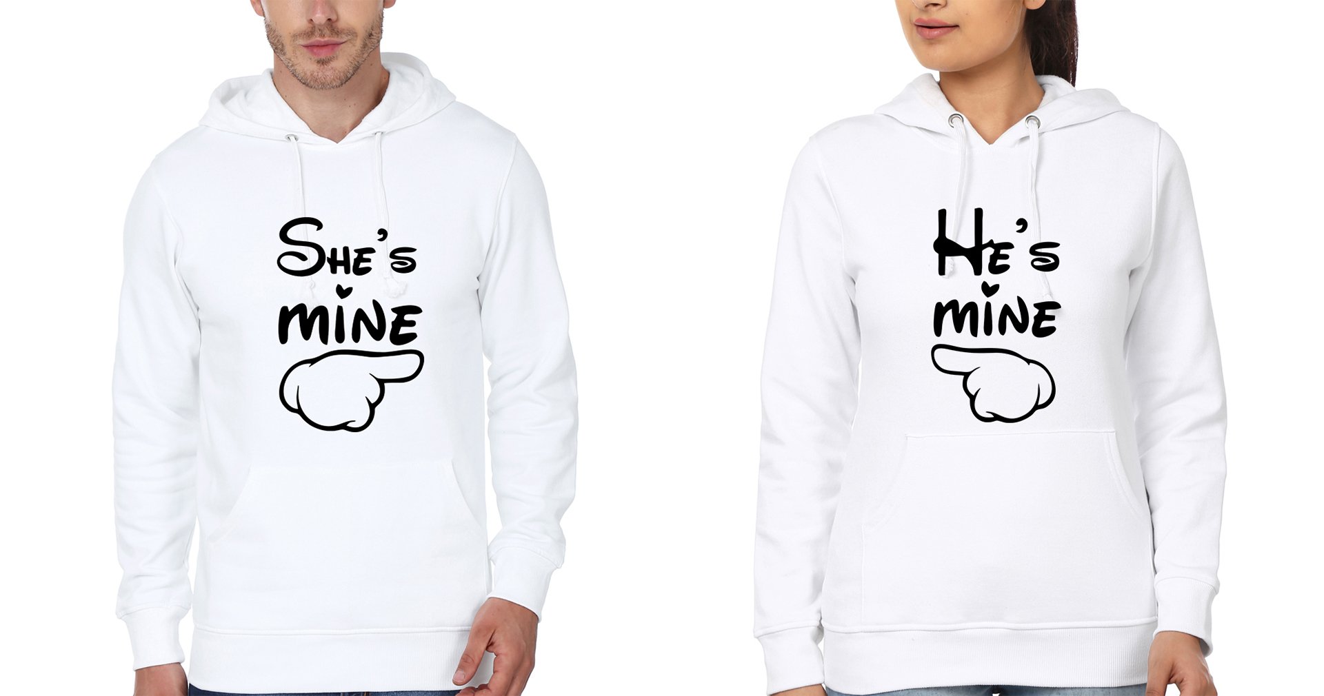 He is Mine She is Mine Couple Hoodie-FunkyTees